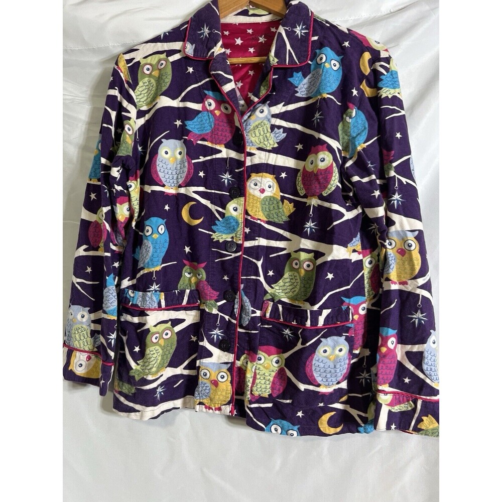 Nick & Nora Owl & Stars Flannel Pajama Set Women’s Size Small